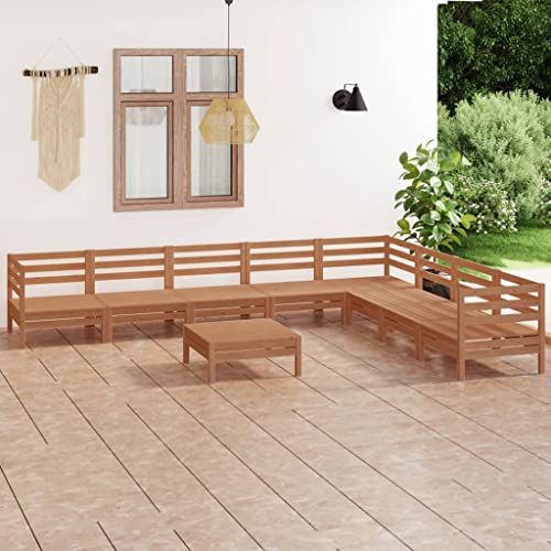 LLEZKBR Outdoor Möbel Sets - 9-teiliges Garten-Lounge-Set Massivholz Kiefer Braun LLEZKBR Outdoor Möbel Sets - 9-teiliges Garten-Lounge-Set Massivholz Kiefer Braun von LLEZKBR