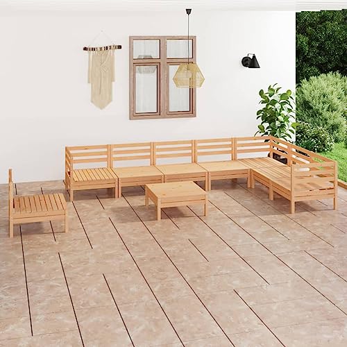 LLEZKBR Outdoor Möbel Sets - 9-teiliges Garten-Lounge-Set Massivholz Kiefer LLEZKBR Outdoor Möbel Sets - 9-teiliges Garten-Lounge-Set Massivholz Kiefer von LLEZKBR