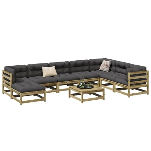 LLEZKBR Outdoor Möbel Sets - 9-teiliges Gartensofa-Set imprägniertes Holz Kiefer von LLEZKBR
