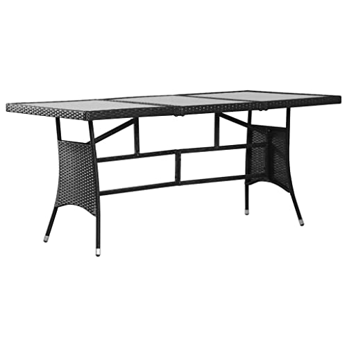 LLEZKBR Outdoor Möbel Sets Gartentisch Schwarz 170x80x74cm Polyrattan von LLEZKBR