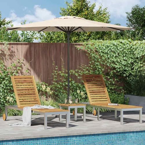 LLEZKBR Outdoor-Möbel: Sitzgelegenheit, Sonnenliegen, 2-teilig, mit Tisch, 3-teilig, braun, massives Akazienholz von LLEZKBR