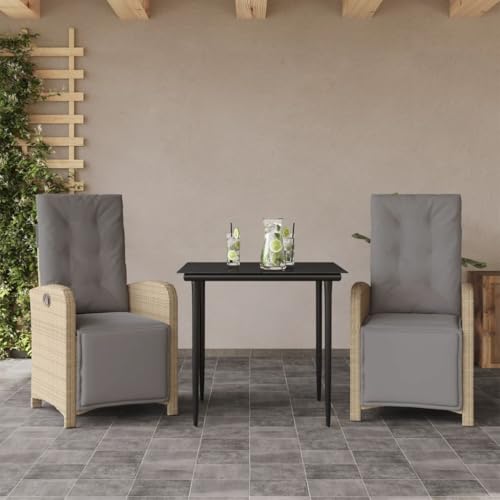 LLEZKBR Outdoor-Möbelsets - 3-teiliges Bistro-Set mit Kissen beige Poly Rattan LLEZKBR Outdoor-Möbelsets - 3-teiliges Bistro-Set mit Kissen beige Poly Rattan von LLEZKBR