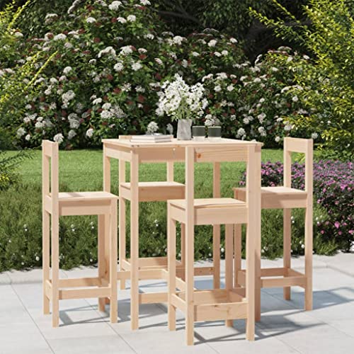 LLEZKBR Outdoor Möbelsets - 5-teiliges Gartenbar-Set Massivholz Kiefer von LLEZKBR