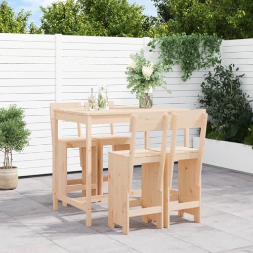 LLEZKBR Outdoor Möbelsets - 5-teiliges Gartenbar-Set Massivholz Kiefer von LLEZKBR
