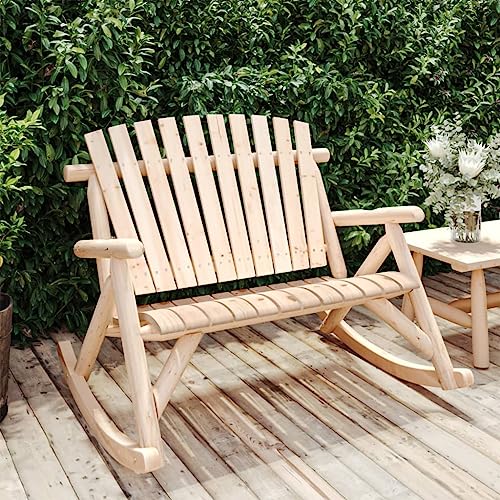 LLEZKBR Outdoor Outdoor Sitzgruppe Outdoor Sektionalsofa Einheiten 2-Sitzer Garten Schaukelbank 123x96x102cm Massivholz Fichte von LLEZKBR