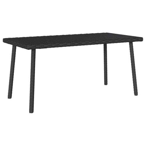 LLEZKBR Outdoor Outdoor Tisch Gartentisch Couchtisch rechteckig schwarz 80x40x37cm Poly Rattan von LLEZKBR
