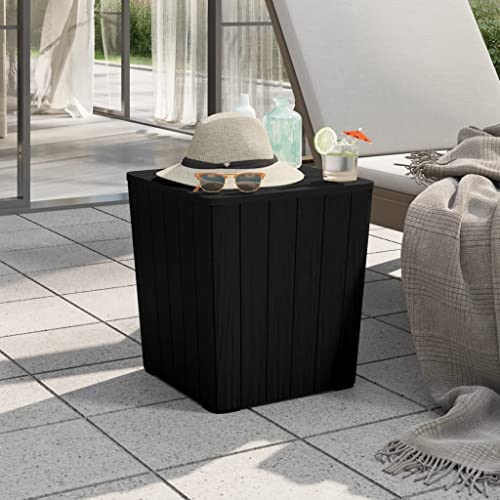 LLEZKBR Outdoor Outdoor Tische Gartentisch mit abnehmbarem Deckel schwarz Polypropylen von LLEZKBR