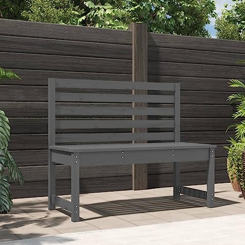 LLEZKBR Outdoor-Sitzgelegenheit, Outdoor-Bänke, Gartenbank, grau, 109 cm, Massivholz, Kiefer von LLEZKBR