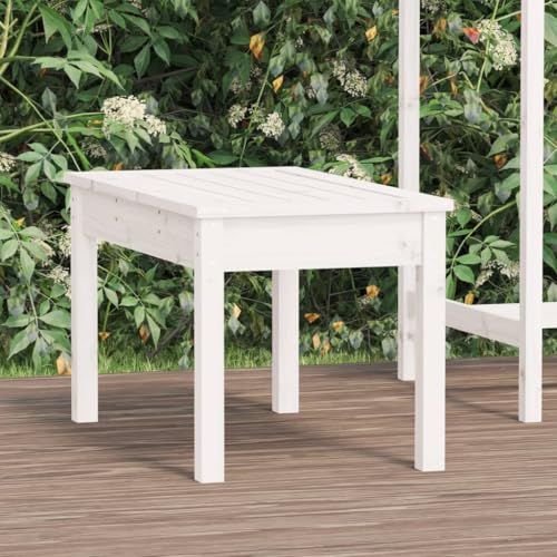 LLEZKBR Outdoor Sitzgelegenheit-Outdoor-Bänke Gartenbank Weiß 80x44x45cm Massivholz Kiefer von LLEZKBR