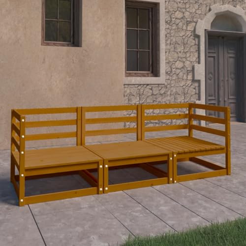 LLEZKBR Outdoor-Sitzgruppe, Outdoor-Sofas, Garten-Sofa, 3-Sitzer-Sofa, braun, massives Kiefernholz LLEZKBR Outdoor-Sitzgruppe, Outdoor-Sofas, Garten-Sofa, 3-Sitzer-Sofa, braun, massives Kiefernholz von LLEZKBR