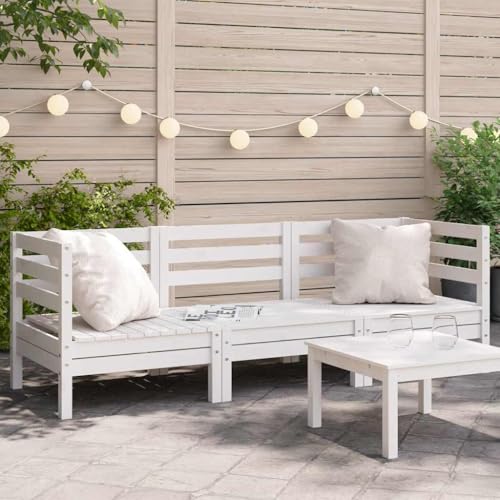 LLEZKBR Outdoor Sitzgruppe Outdoor Sektionalsofa Einheiten Gartensofa 3-Sitzer Weiß Massivholz Kiefer LLEZKBR Outdoor Sitzgruppe Outdoor Sektionalsofa Einheiten Gartensofa 3-Sitzer Weiß Massivholz Kiefer von LLEZKBR