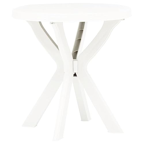 LLEZKBR Outdoor Tisch Bistro Tisch Weiß 70 cm Kunststoff von LLEZKBR