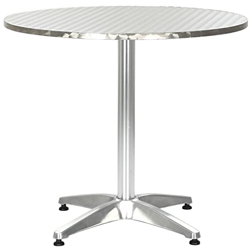 LLEZKBR Outdoor Tisch Gartentisch Silber 80x70cm Aluminium von LLEZKBR