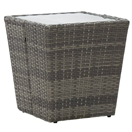 LLEZKBR Outdoor-Tische für den Außenbereich, Teetisch, grau, 41,5 x 41,5 x 43 cm, Polyrattan und gehärtetes Glas LLEZKBR Outdoor-Tische für den Außenbereich, Teetisch, grau, 41,5 x 41,5 x 43 cm, Polyrattan und gehärtetes Glas von LLEZKBR