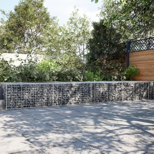 LLEZKBR Rasen & Garten Gartenarbeit Töpfe & Pflanzgefäße Gabion Korb mit Abdeckung 1000x100x50cm Eisen verzinkt von LLEZKBR