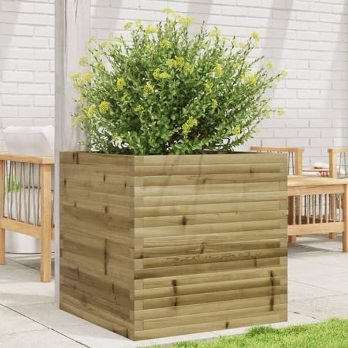 LLEZKBR Rasen & Garten Gartenarbeit Töpfe & Pflanzgefäße Garten Pflanzgefäß 70x70x68,5cm Imprägniertes Holz Kiefer von LLEZKBR