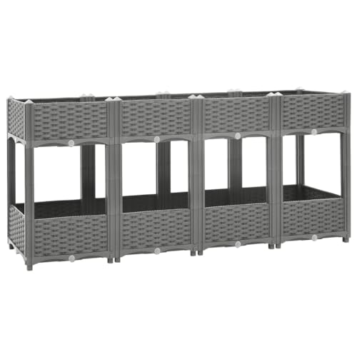 LLEZKBR Rasen & Garten Gartenarbeit Töpfe & Pflanzgefäße Hochbeet 160x40x71cm Polypropylen von LLEZKBR