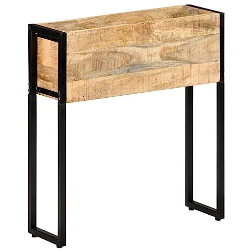 LLEZKBR Rasen & Garten Gartenarbeit Töpfe & Pflanzgefäße Pflanzgefäß 60x20x68cm Mangoholz grob von LLEZKBR