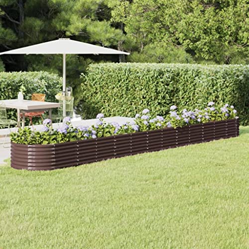 LLEZKBR Rasen & Gartenarbeit - Töpfe & Pflanzgefäße - Garten Hochbeet Pulverbeschichteter Stahl 512x80x36cm Braun LLEZKBR Rasen & Gartenarbeit - Töpfe & Pflanzgefäße - Garten Hochbeet Pulverbeschichteter Stahl 512x80x36cm Braun von LLEZKBR