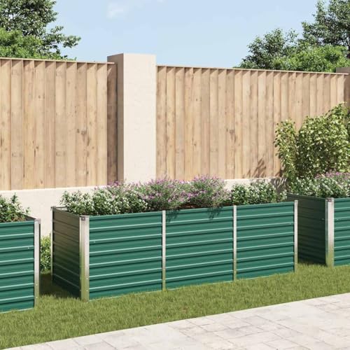 LLEZKBR Rasen & Gartenarbeit - Töpfe & Pflanzgefäße - Garten Hochbeet Verzinkter Stahl 240x80x77cm Grün LLEZKBR Rasen & Gartenarbeit - Töpfe & Pflanzgefäße - Garten Hochbeet Verzinkter Stahl 240x80x77cm Grün von LLEZKBR