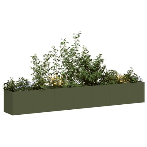 LLEZKBR Rasen & Gartenarbeit - Töpfe & Pflanzgefäße - Pflanzgefäß Olivgrün 280x40x40cm Kaltgewalzter Stahl von LLEZKBR