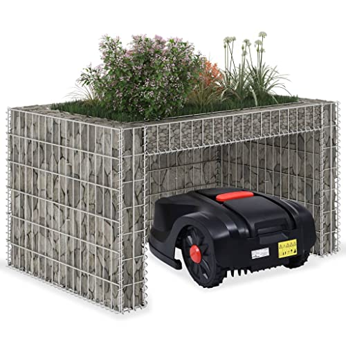 LLEZKBR Rasenmäher Garage mit Hochbeet 110x80x60cm Stahldraht von LLEZKBR