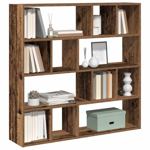 LLEZKBR Raumteiler Bücherschrank Raumteiler Altes Holz 105x24x102cm von LLEZKBR