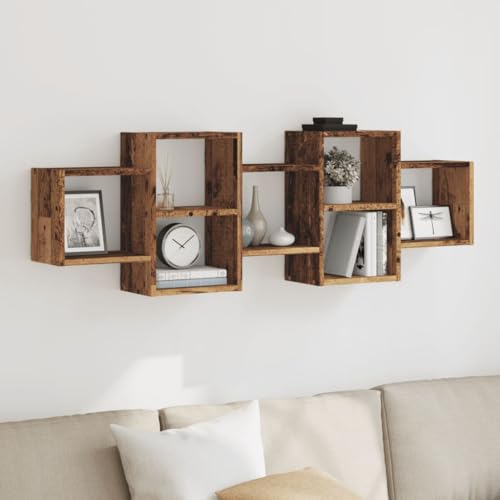 LLEZKBR Regal, Wandregale & Ledges-Wandregal, Altes Holz, 129 x 18 x 42 cm, Holzwerkstoff LLEZKBR Regal, Wandregale & Ledges-Wandregal, Altes Holz, 129 x 18 x 42 cm, Holzwerkstoff von LLEZKBR