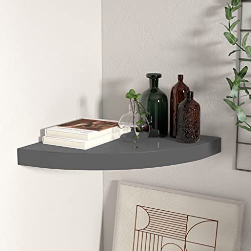 LLEZKBR Regal, Wandregale & Ledges-schwebendes Eckregal, Hochglanz-Grau, 35 x 35 x 3,8 cm, MDF LLEZKBR Regal, Wandregale & Ledges-schwebendes Eckregal, Hochglanz-Grau, 35 x 35 x 3,8 cm, MDF von LLEZKBR