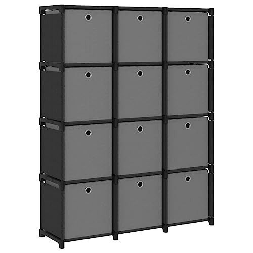 LLEZKBR Regal-Bücherregale & Standregale, 12 Würfel, Ausstellungsregal mit Boxen, schwarz, 103 x 30 x 141 cm, Stoff LLEZKBR Regal-Bücherregale & Standregale, 12 Würfel, Ausstellungsregal mit Boxen, schwarz, 103 x 30 x 141 cm, Stoff von LLEZKBR