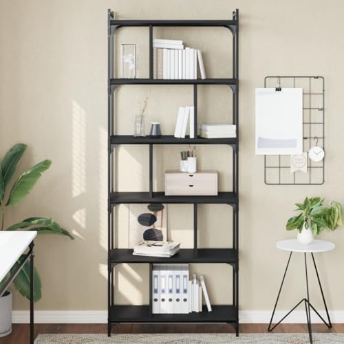 LLEZKBR Regal-Bücherregale & Standregale, Bücherregal, 6-stöckig, schwarz, 76 x 32 x 192 cm, Holzwerkstoff LLEZKBR Regal-Bücherregale & Standregale, Bücherregal, 6-stöckig, schwarz, 76 x 32 x 192 cm, Holzwerkstoff von LLEZKBR