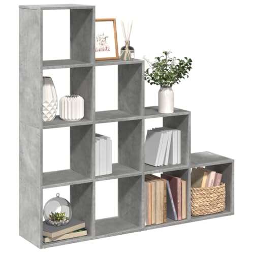 LLEZKBR Regal-Bücherregale & Standregale, Raumteiler, Bücherregal, 4-stöckig, Betongrau, 131,5 x 29 x 131,5 cm, Holzwerkstoff LLEZKBR Regal-Bücherregale & Standregale, Raumteiler, Bücherregal, 4-stöckig, Betongrau, 131,5 x 29 x 131,5 cm, Holzwerkstoff von LLEZKBR