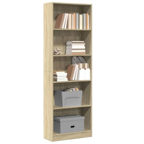 LLEZKBR Regal-Bücherregale & Standregale Bücherregal Sonoma Eiche 60x24x176cm Holzwerkstoff von LLEZKBR