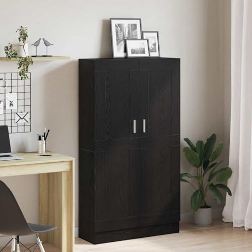 LLEZKBR Regal-Bücherregale & Standregale Bücherschrank Schwarze Eiche 82,5 x 30,5 x 150 cm Holzwerkstoff von LLEZKBR