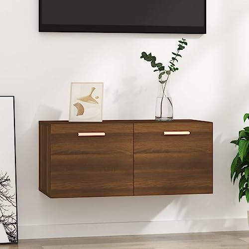 LLEZKBR Regal-Wandregale & Ledges-Hängeschrank Braun Eiche 80x35x36,5 cm Holzwerkstoff von LLEZKBR