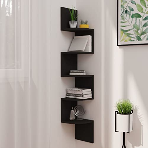 LLEZKBR Regal-Wandregale & Ledges-Wand-Eckregal schwarz 19x19x123cm Holzwerkstoff von LLEZKBR