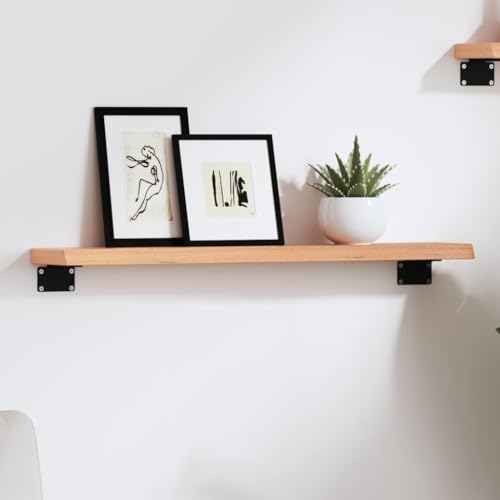 LLEZKBR Regal-Wandregale & Ledges-Wandregal hellbraun 60x10x2 cm massiv Eiche behandelt von LLEZKBR