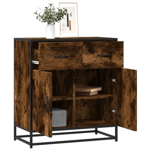 LLEZKBR Schränke & Aufbewahrung, Buffets & Sideboards, Sideboard Räuchereiche, 68 x 35 x 76 cm, Holzwerkstoff und Metall von LLEZKBR