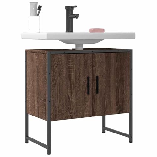 LLEZKBR Schränke und Aufbewahrung, Waschtischunterschrank, Badezimmer-Waschbeckenunterschrank, braune Eiche, 60 x 33 x 60 cm, Holzwerkstoff von LLEZKBR