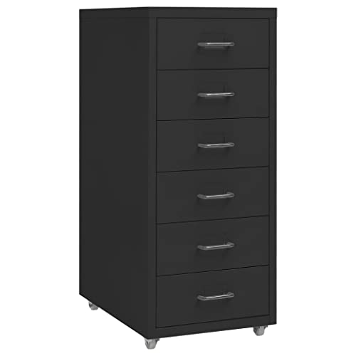 LLEZKBR Schränke & Aufbewahrung-Aktenschränke Mobiler Aktenschrank schwarz 28x41x69 cm Metall von LLEZKBR