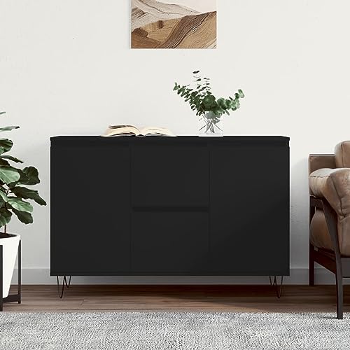 LLEZKBR Schränke & Aufbewahrung-Buffets & Sideboards Sideboard Schwarz 104x35x70cm Holzwerkstoff von LLEZKBR