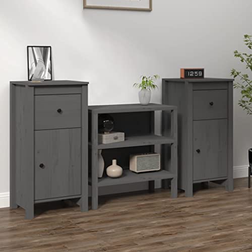 LLEZKBR Schränke & Aufbewahrung-Buffets & Sideboards-Sideboards 2 Stück grau 40x35x80cm Massivholz Kiefer LLEZKBR Schränke & Aufbewahrung-Buffets & Sideboards-Sideboards 2 Stück grau 40x35x80cm Massivholz Kiefer von LLEZKBR