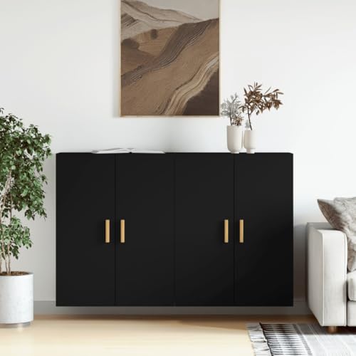 LLEZKBR Schränke & Aufbewahrung-Buffets & Sideboards Wandschränke 2 Stück Schwarz Holzwerkstoff LLEZKBR Schränke & Aufbewahrung-Buffets & Sideboards Wandschränke 2 Stück Schwarz Holzwerkstoff von LLEZKBR