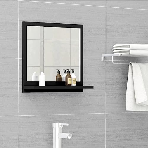 LLEZKBR Schränke & Aufbewahrung-Waschtischunterschrank Badezimmerspiegel Schwarz 40x10,5x37cm Holzwerkstoff von LLEZKBR