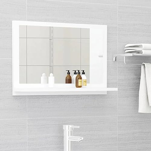 LLEZKBR Schränke & Aufbewahrung-Waschtischunterschrank Badezimmerspiegel Weiß 60x10,5x37cm Holzwerkstoff von LLEZKBR