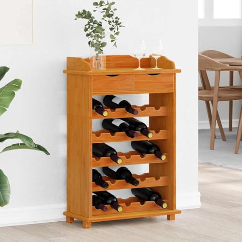 LLEZKBR Schränke & Aufbewahrung Weinregale Weinregal Braun 90 x 60 x 30 cm Kiefer Massivholz Schränke & Aufbewahrung Weinregale LLEZKBR Schränke & Aufbewahrung Weinregale Weinregal Braun 90 x 60 x 30 cm Kiefer Massivholz Schränke & Aufbewahrung Weinregale von LLEZKBR