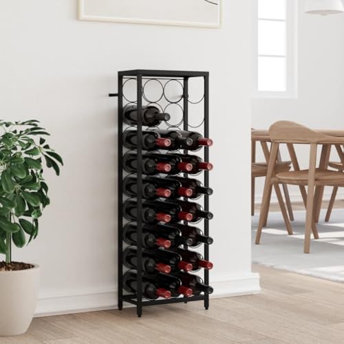LLEZKBR Schränke & Aufbewahrung - Weinregale - Weinregal für 27 Flaschen schwarz 34x18x100 cm Schmiedeeisen LLEZKBR Schränke & Aufbewahrung - Weinregale - Weinregal für 27 Flaschen schwarz 34x18x100 cm Schmiedeeisen von LLEZKBR