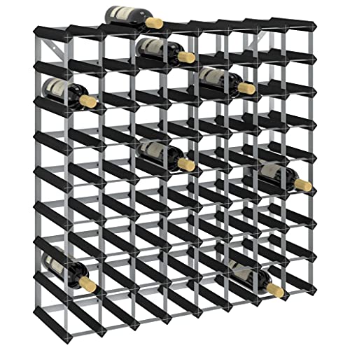 LLEZKBR Schränke & Aufbewahrung - Weinregale - Weinregal für 72 Flaschen - schwarzes massives Kiefernholz von LLEZKBR
