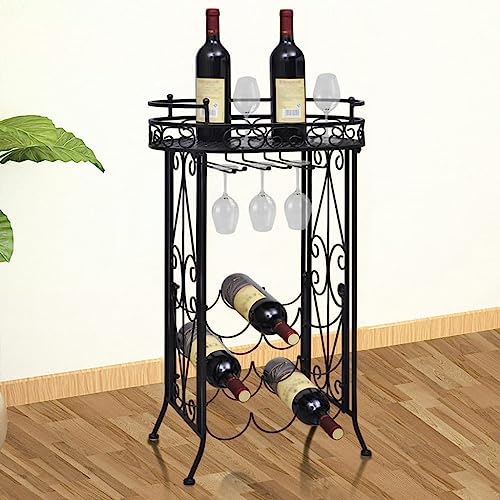 LLEZKBR Schränke & Aufbewahrung Weinregale Weinregal mit Glashalter für 9 Flaschen Metall LLEZKBR Schränke & Aufbewahrung Weinregale Weinregal mit Glashalter für 9 Flaschen Metall von LLEZKBR