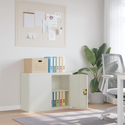 LLEZKBR Schränke & Aufbewahrungs-Aktenschränke Aktenschrank Hellgrau 90x40x70 cm Stahl von LLEZKBR